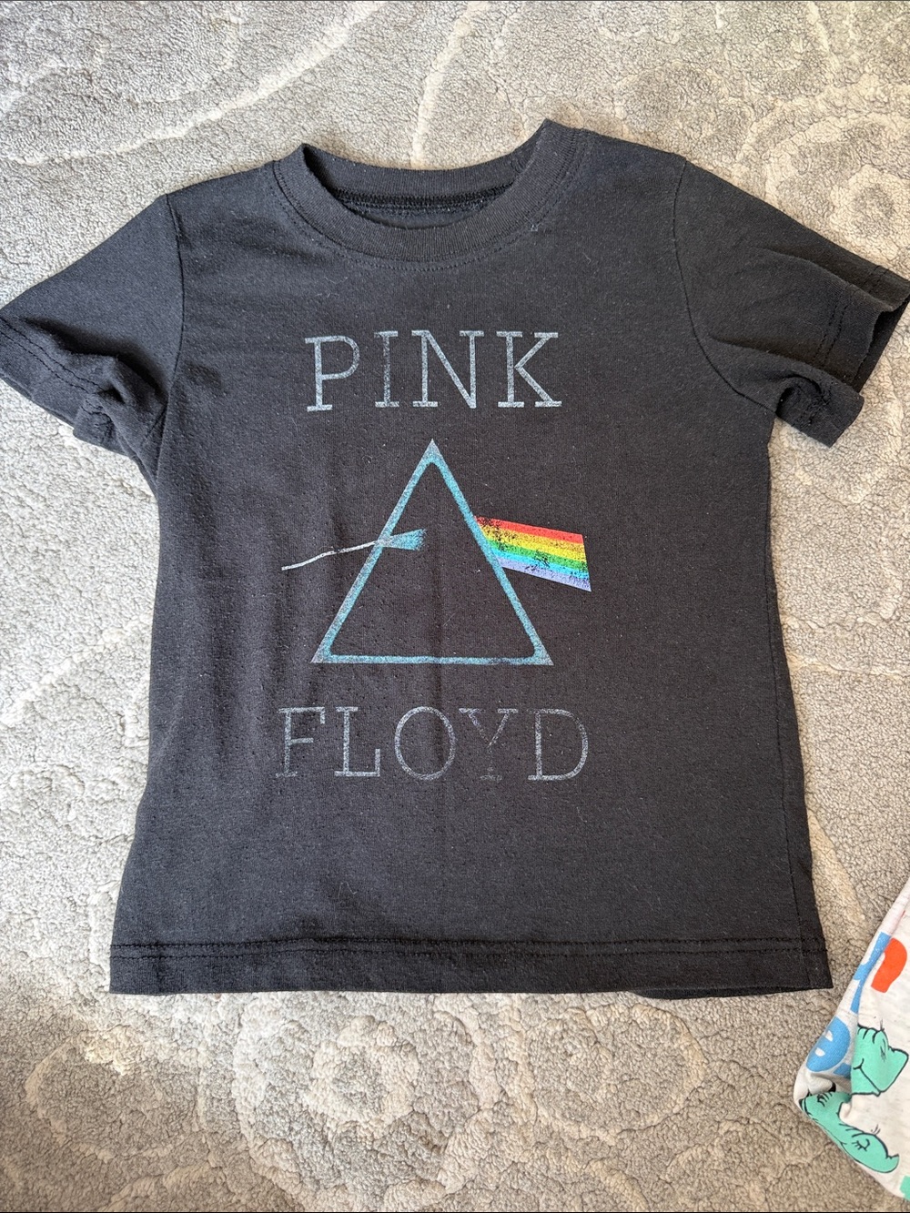 Pink Floyd Black Kids Tee with Rainbow Prism Graphic
